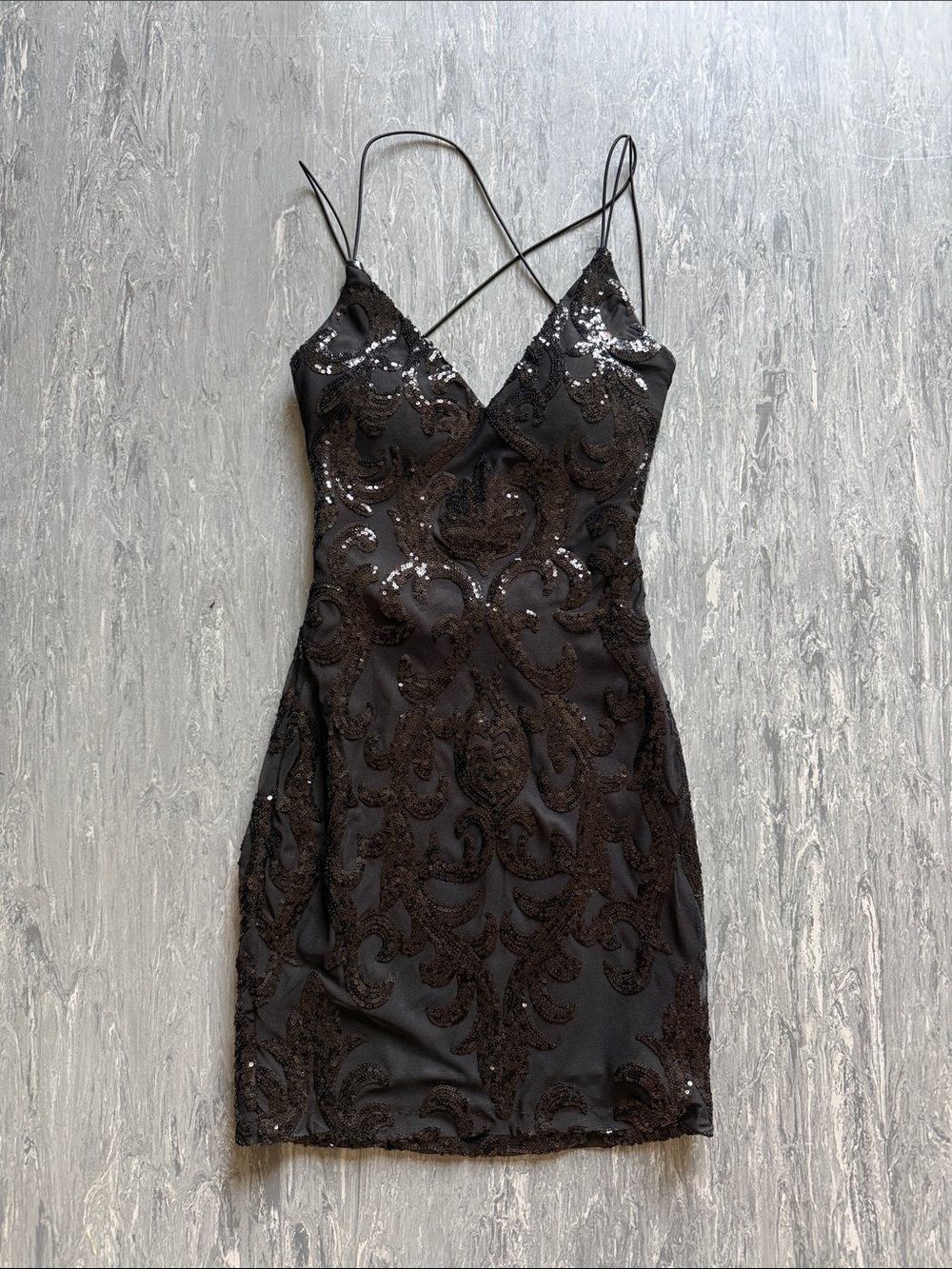 Windsor Black Sequin Mini Dress